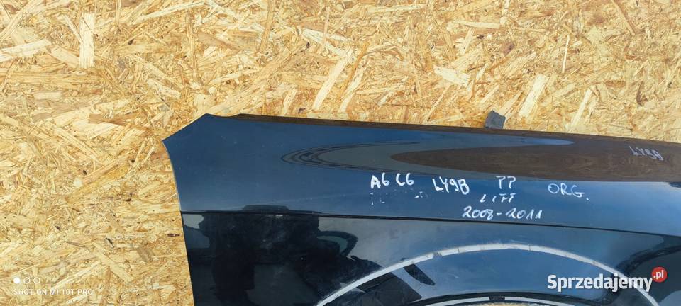 BŁOTNIK PRAWY PRZÓD AUDI A6 C6 LIFT LY9B 0811ORG śląskie Przystajń