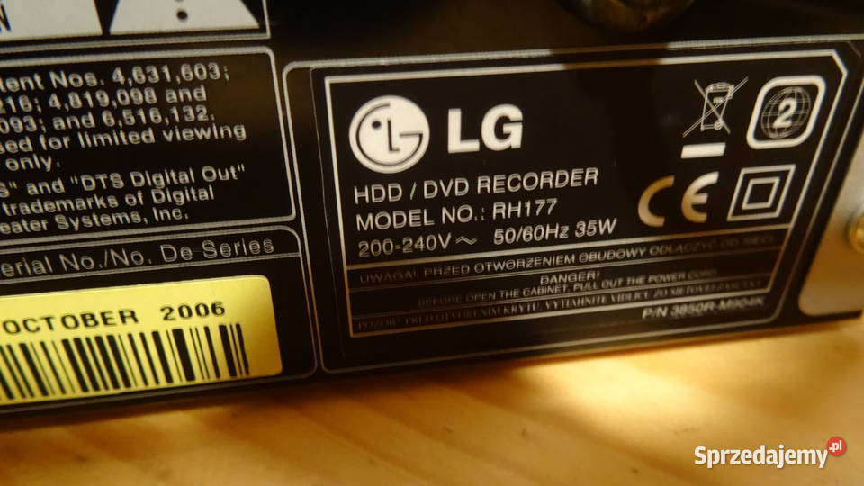 NAGRYWARKA DVD LG ELEKTRONICS RH 177 Pawłów sprzedam