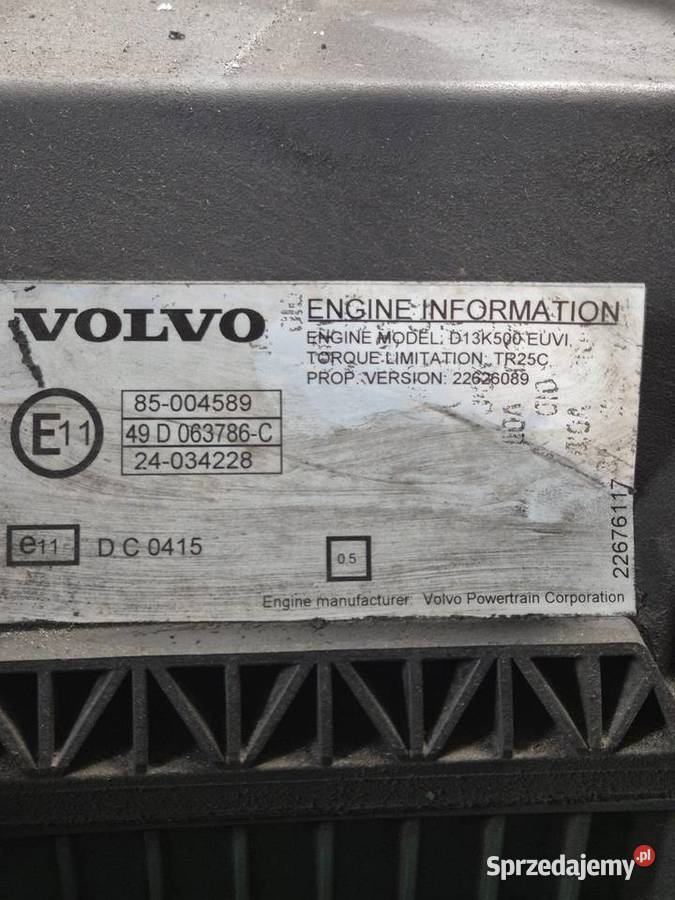 Silnik Volvo D13K 500 E6 2017r kpltestowany Silniki kompletne Igołomia