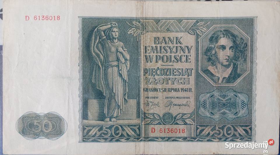50 Złotych Kraków 1941 r ser D wielkopolskie Konin