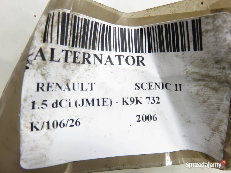 ALTERNATOR RENAULT SCENIC II 15 dCi 8200363528
