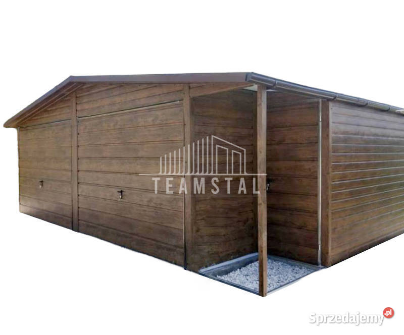 GARAŻ BLASZANY 7m x 7m wnęka 2x Brama drzwi Koszalin