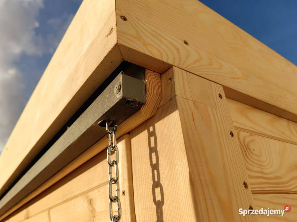 Drewniany domek narzędziowy 3 x 15m z drewutnią sprzedam