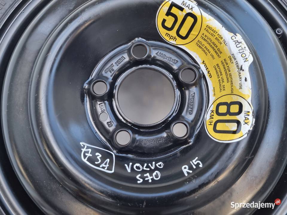 KOŁO ZAPASOWE DOJAZDOWE 11570 R15 Volvo S70 V70 Rudka