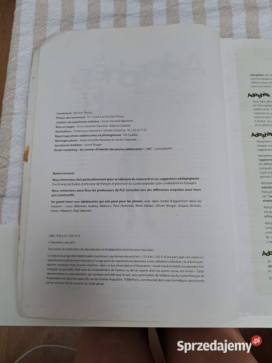 Adosphre 2 podręcznik do nauki francuskiego z tradycyjny podręcznik Podręczniki Trąbki Wielkie sprzedam