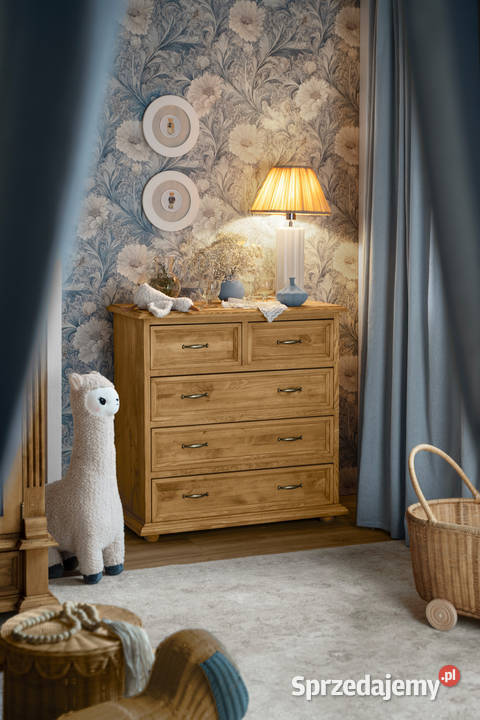 Stylowa komoda sosnowa woskowana COM 105 Maków Podhalański