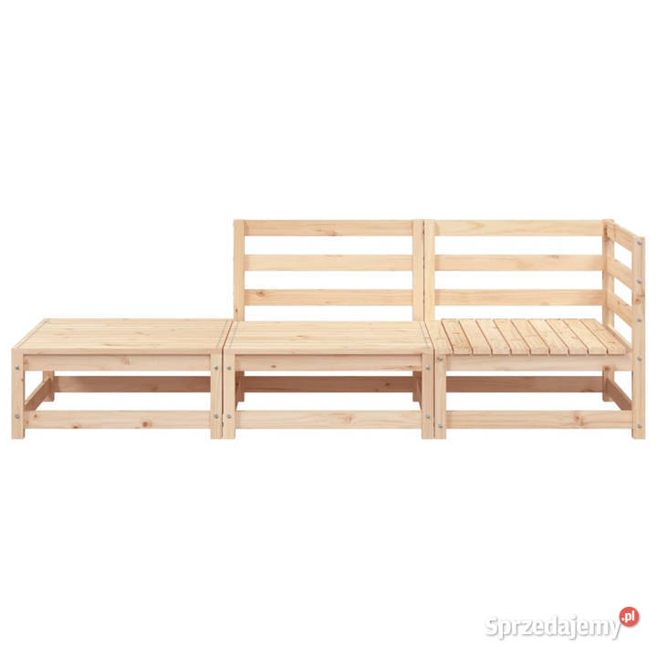 Sofa ogrodowa z podnóżkiem 2osobowa lite drewno