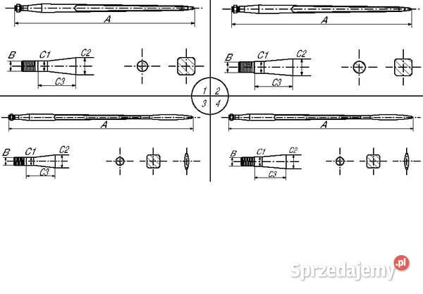Ząb ładowacza prosty profil okrągły 50x820 mm Kamionna
