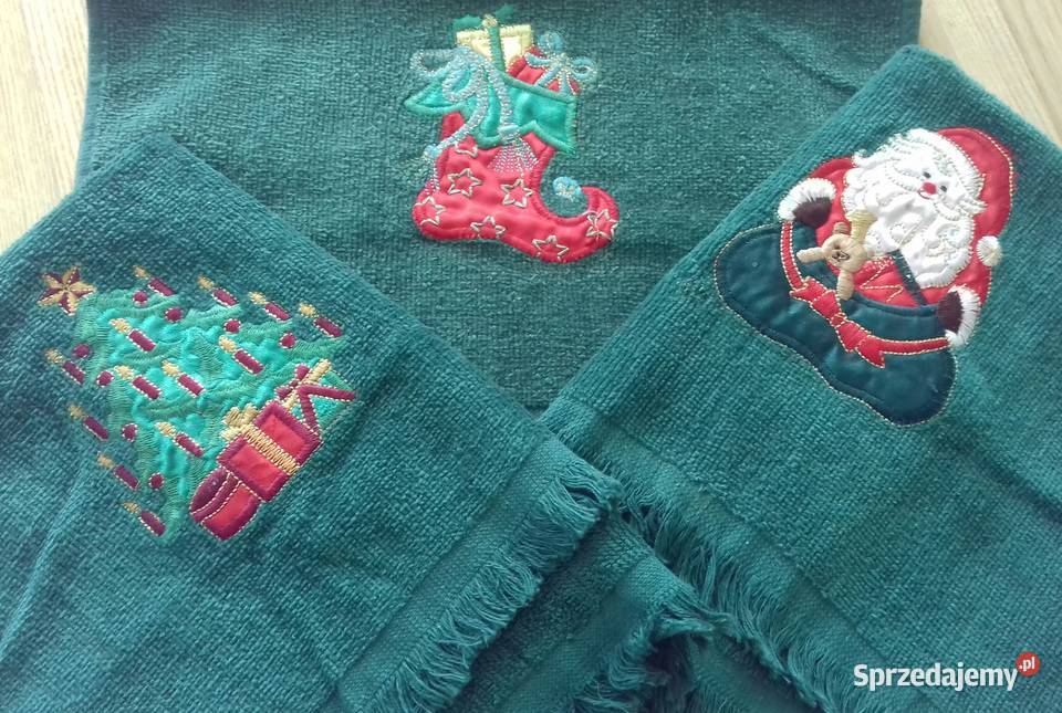 3 ręczniki świąteczne 40cmx28 do łazienki do