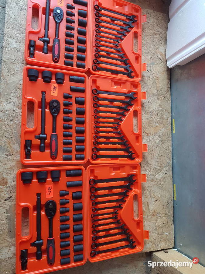 Zestaw kluczy nasadowych i płaskooczkowych 37 el Głogowa sprzedam