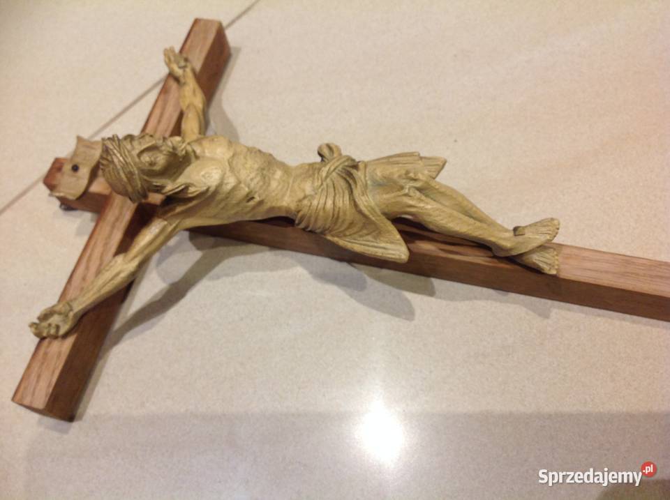 Krzyż Drewniany z Figurą Jezusa Krucyfiks do Nowa Sól