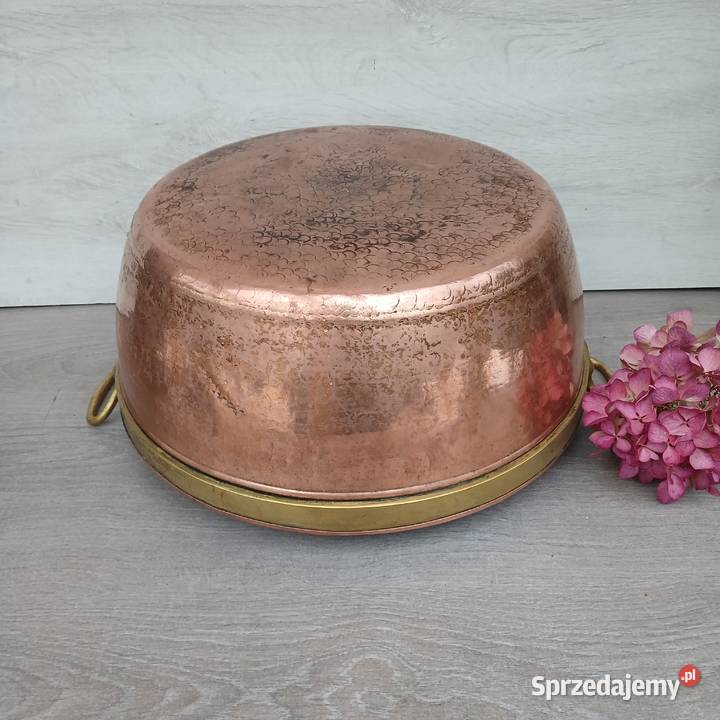 Duża miedziana misa garnek do powideł i mazowieckie