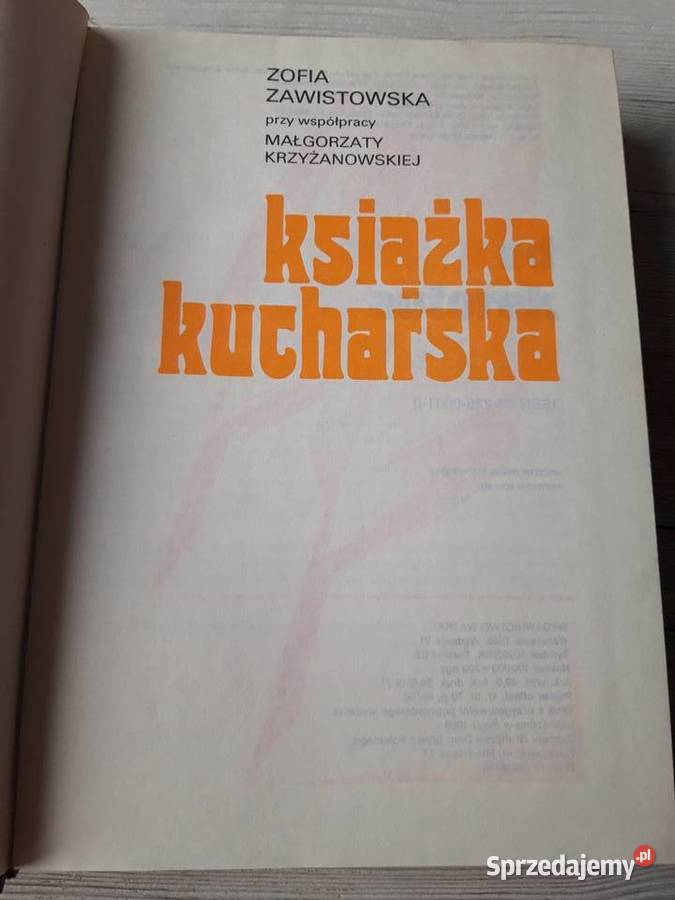 Książka Kucharska Zofia Zawistowska 1989 Bielsko-Biała