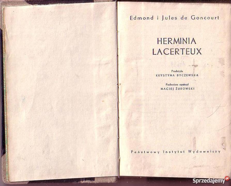 0140 HERMINA LACERTEUX EDMOND I JULES DE małopolskie Czyrna sprzedam