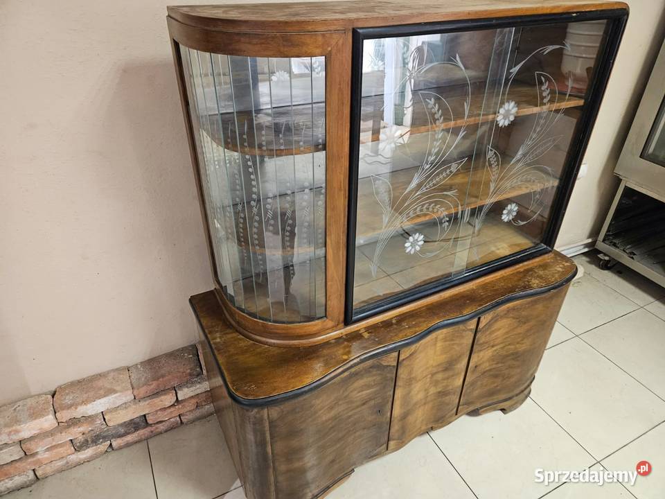 Piękny kredens stara komoda witryna z nadstawką Pszczyna