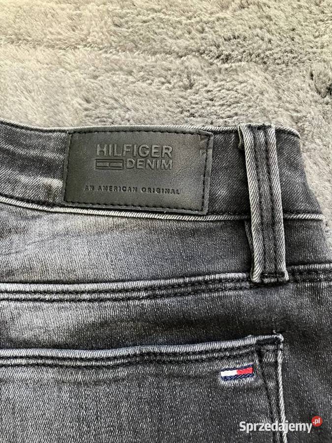 Grafitowe jeansy rurki Tommy Hilfiger spodnie Rozmiar 34(XS) Nisko