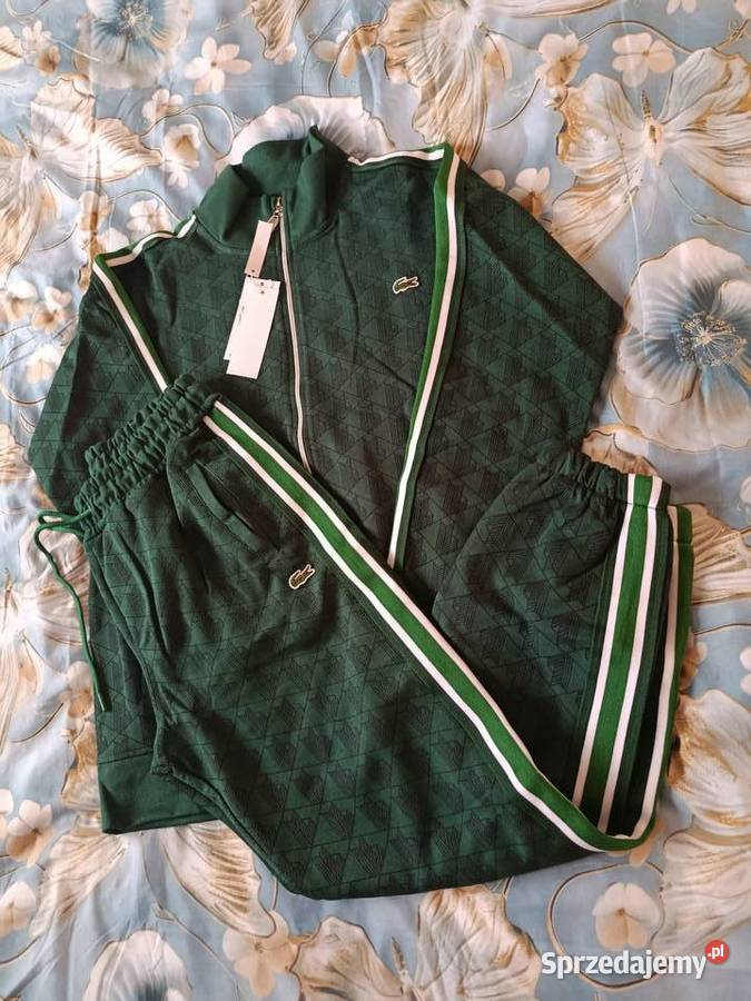 Komplet dresowy Lacoste Monogram kolor zielony Lacoste Białystok sprzedam