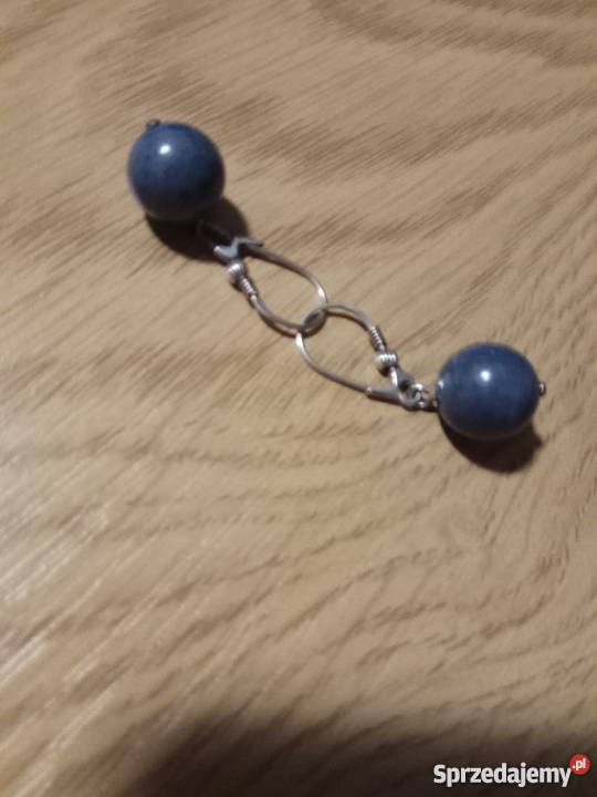Kolczyki pr 925 srebrne z niebieskim jaspisem srebrne Pszczyna sprzedam