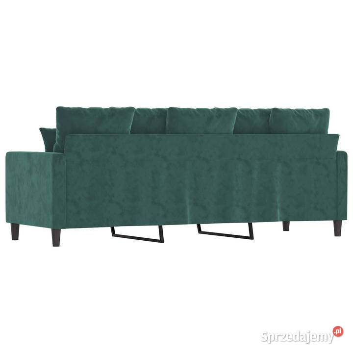 Sofa 3osobowa ciemnozielony 180 obita aksamitem