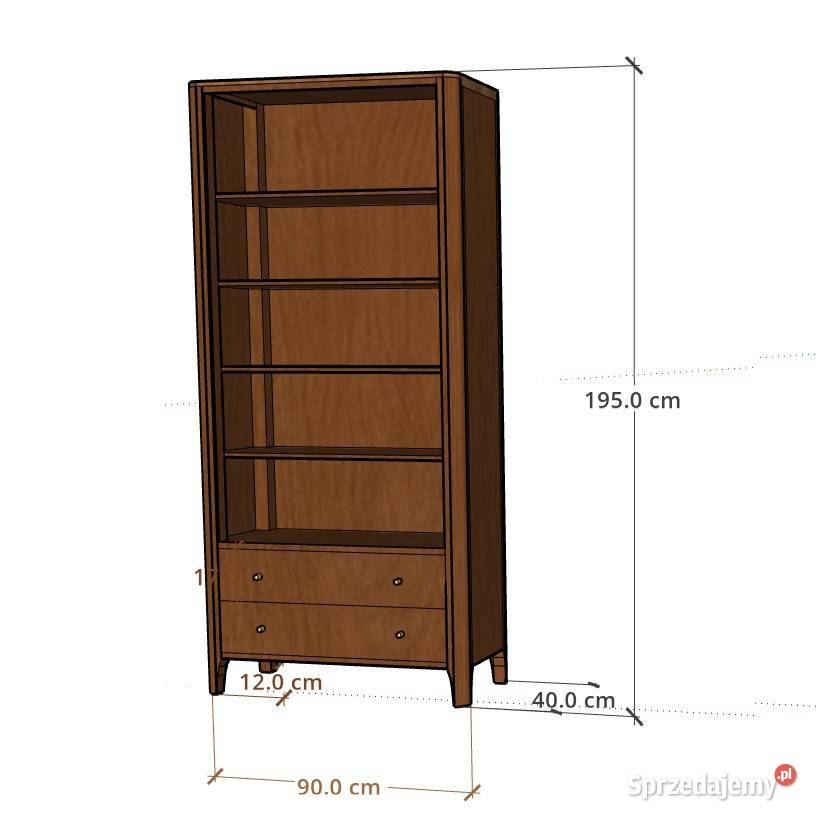 Drewniany regał 90 MILANO z szufladami z akacji Lublin sprzedam