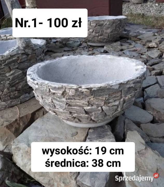 1 Doniczka z kamienia naturalnego mała misa Donice