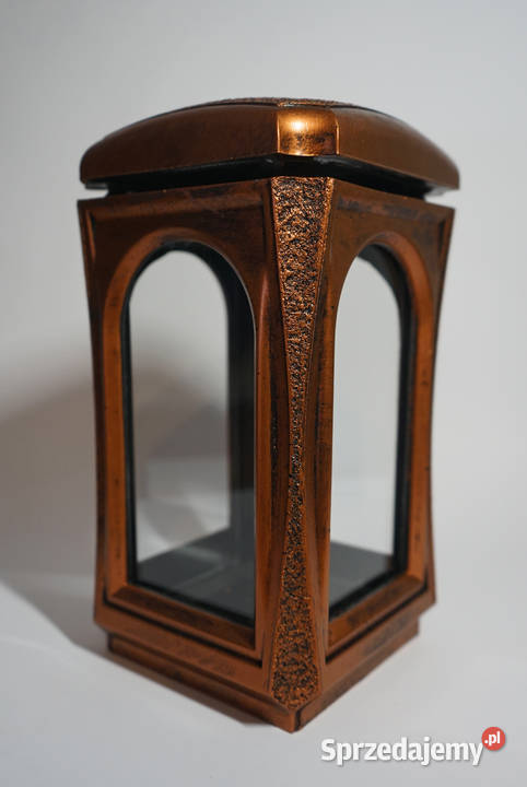 Miedziany znicz żywiczny lampion retro Częstochowa