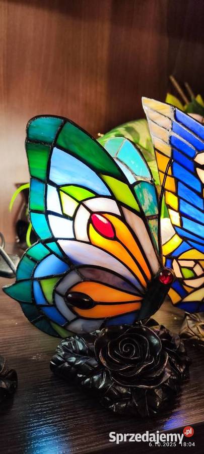 Lampki nocne witrażowe motyle Łódź
