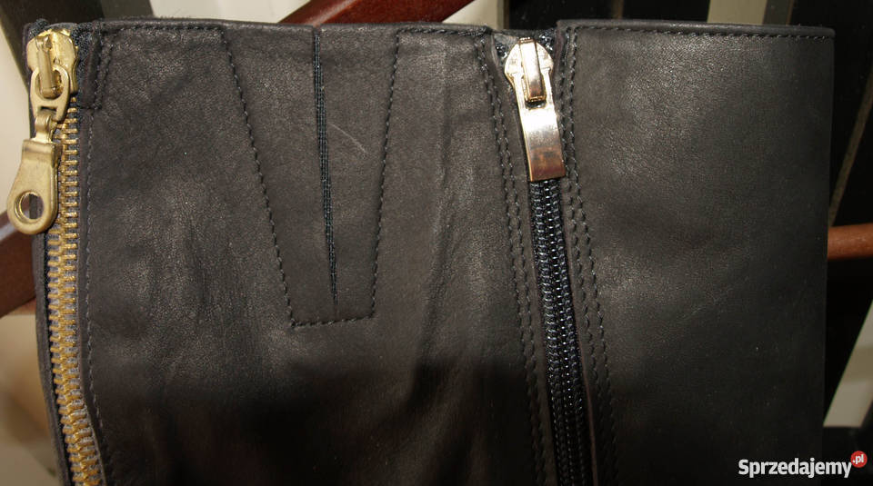 Ocieplane oficerki 39 kozaki SKÓRA sztyblety czarny Kraków