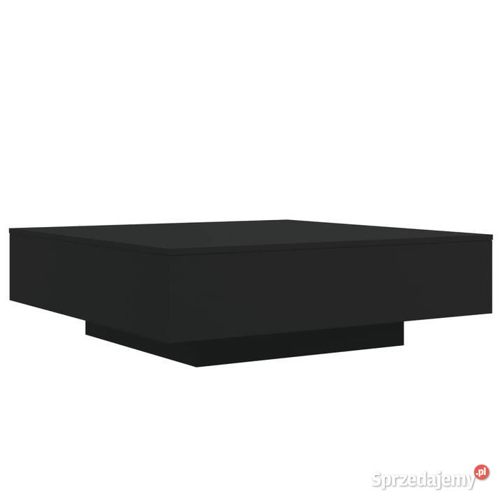 Stolik kawowy czarny 100x100x31 materiał