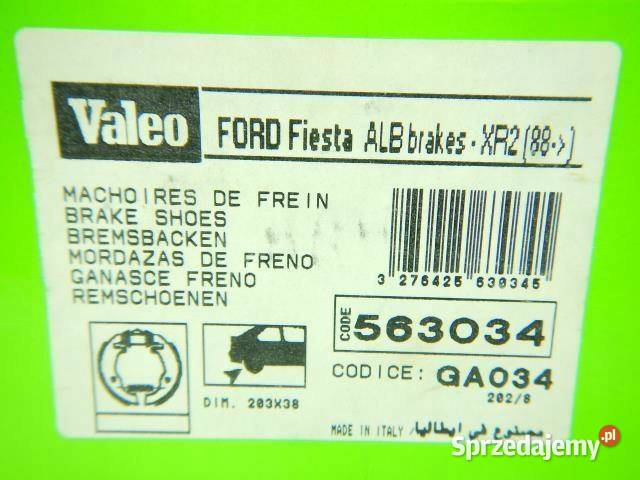 SZCZĘKI HAMULCOWE TYŁ VALEO FORD FIESTA 88 VALEO sprzedam
