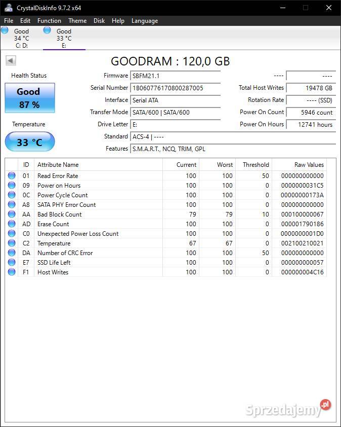 Dysk SSD Goodram CX300 120GB SATA III 6 Gbs 25 SATA Dyski wielkopolskie Poznań