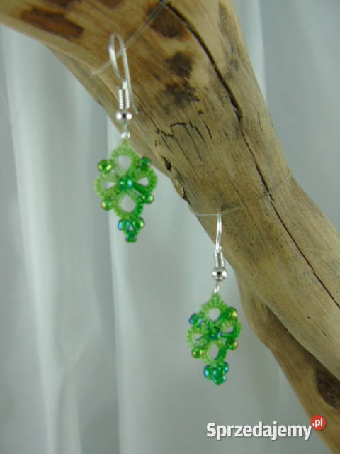 Kolczyki frywolitkowe różne wzory i kolory Wiśniowa