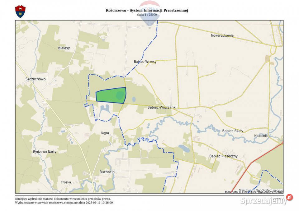 Duża działka z lasem i oczkiem wodnym Sierpc