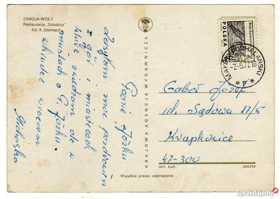 ZAWOJA WIDŁY POCZTÓWKA Krynki