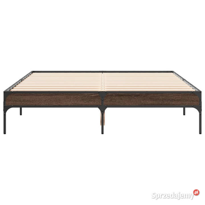 Rama łóżka brązowy dąb materiał drewnopochodny 193cm