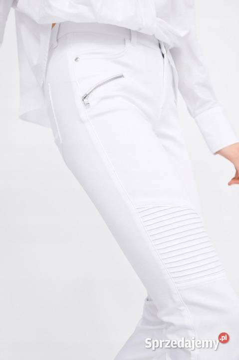 40 ZARABiałe spodnie rurki ze zdobieniem z Rozmiar 40(L) Kraków