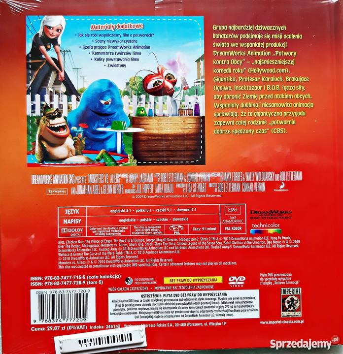 POTWORY KONTRA OBCY KULTOWE ANIMACJE 1 płyta Kalisz