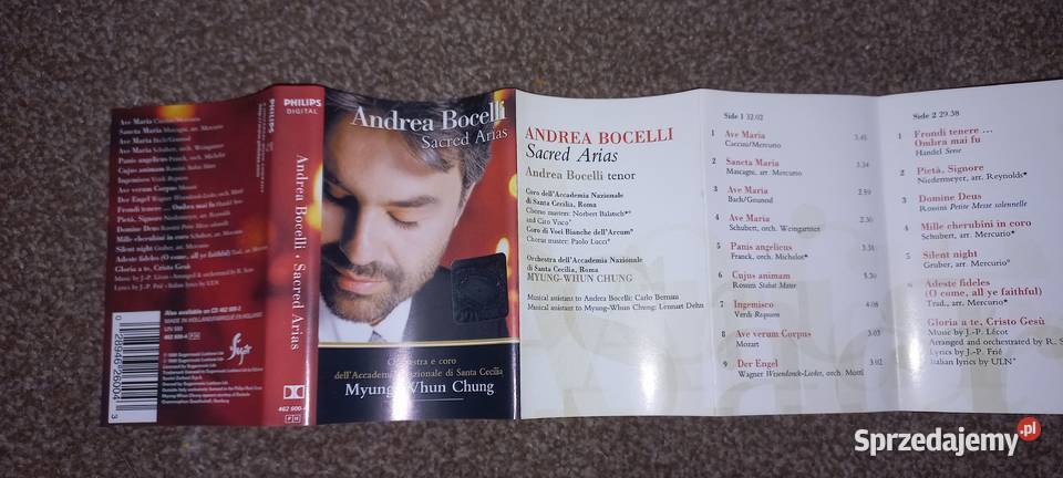 Andrea Bocelii Sacred Arias kaseta magnetofonowa Elbląg
