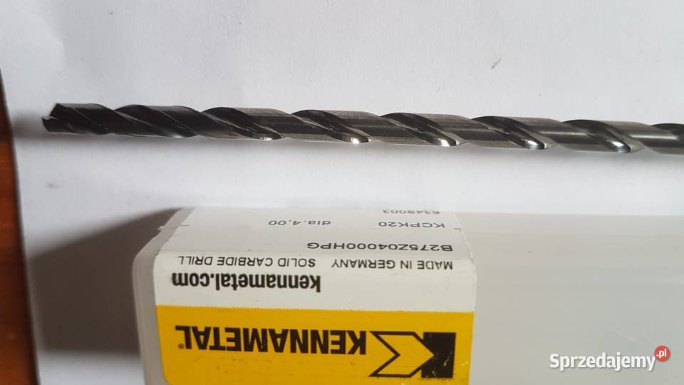 Wiertło kennametal 4mm długie z chłodzeniem Gliwice