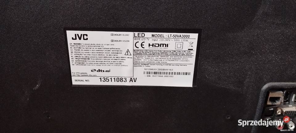 Telewizor JVC 5 Smart na części do naprawy dolnośląskie Wrocław sprzedam