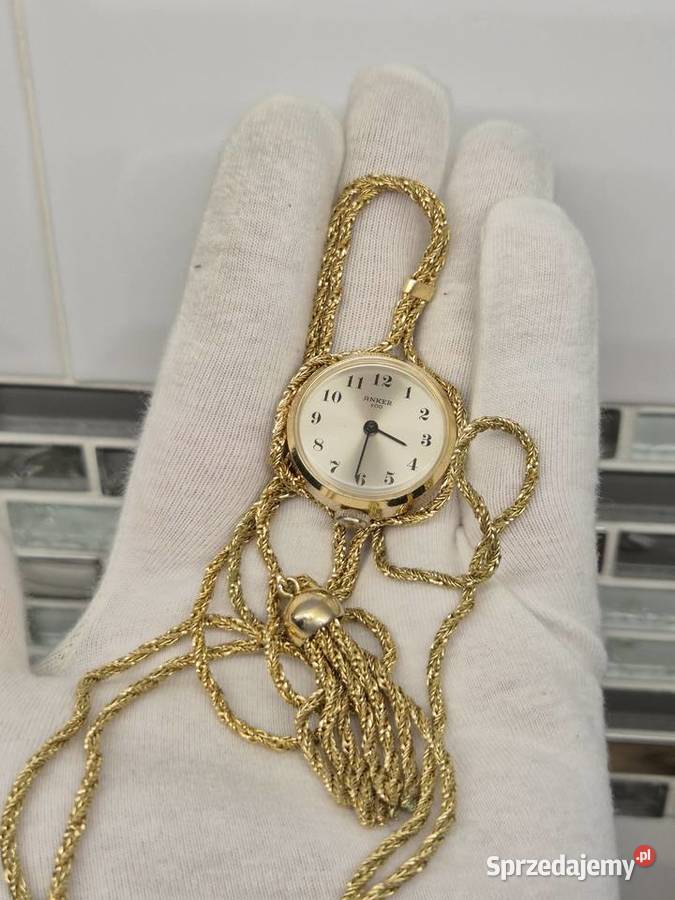 Cudowny naszyjnikwisiorek zegarekANKER Chorzów