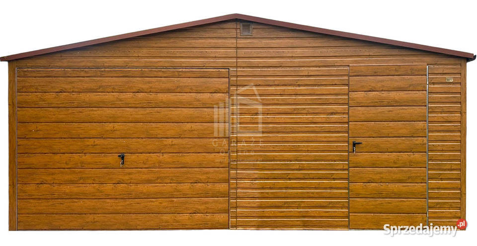 Garaż blaszany 62x6m brama uchylna drzwi rynna Wągrowiec