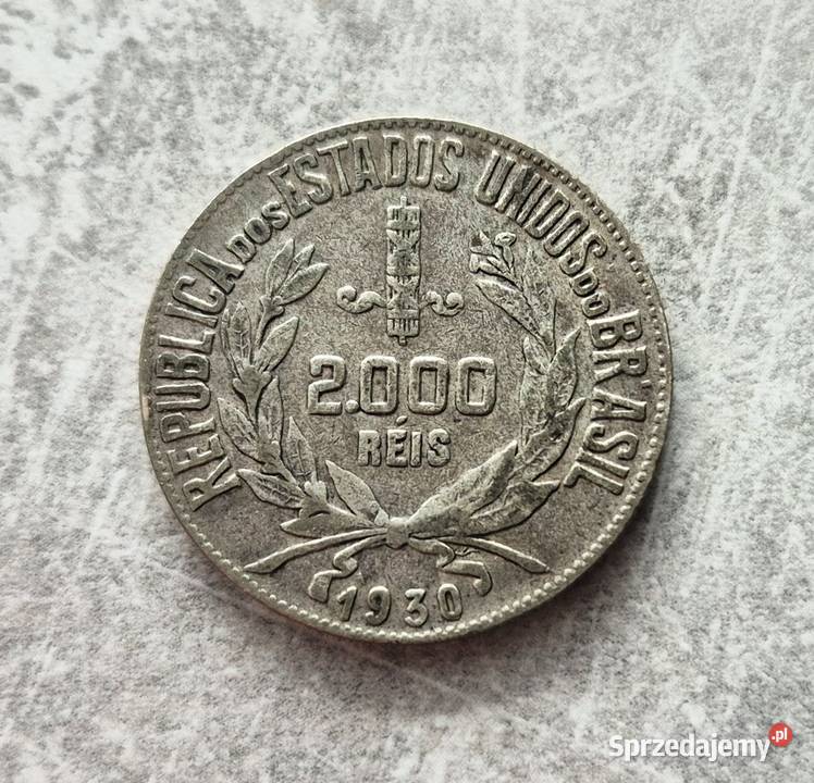 20 BRAZYLIA srebro 2000 Reis 1930 r Wola Kruszyńska