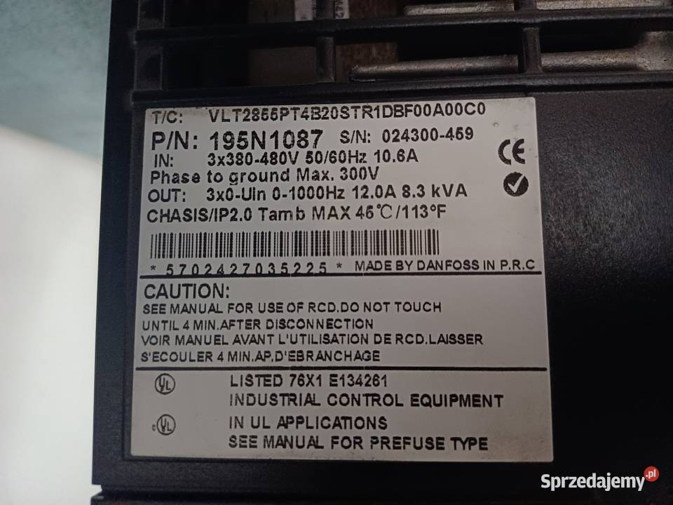 Danfoss 195N1087 83kva mocny lubelskie Przybysławice