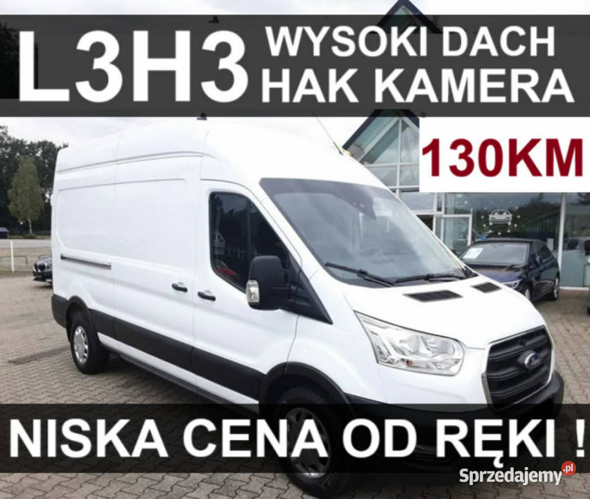 Ford Transit L3H3 Wysoki Dach 130 Kamera 360 Hak centralny zamek Szczecinek