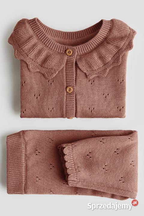 Komplet HM 56 bawełna brązowy kardigan sweter Szczecin