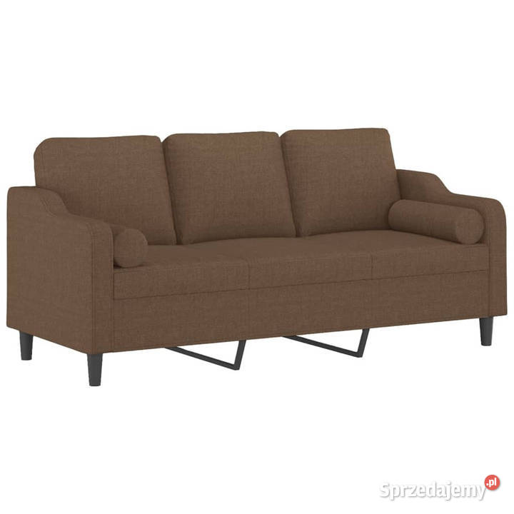3osobowa sofa z poduszkami brązowa 180 tkanina mazowieckie Warszawa