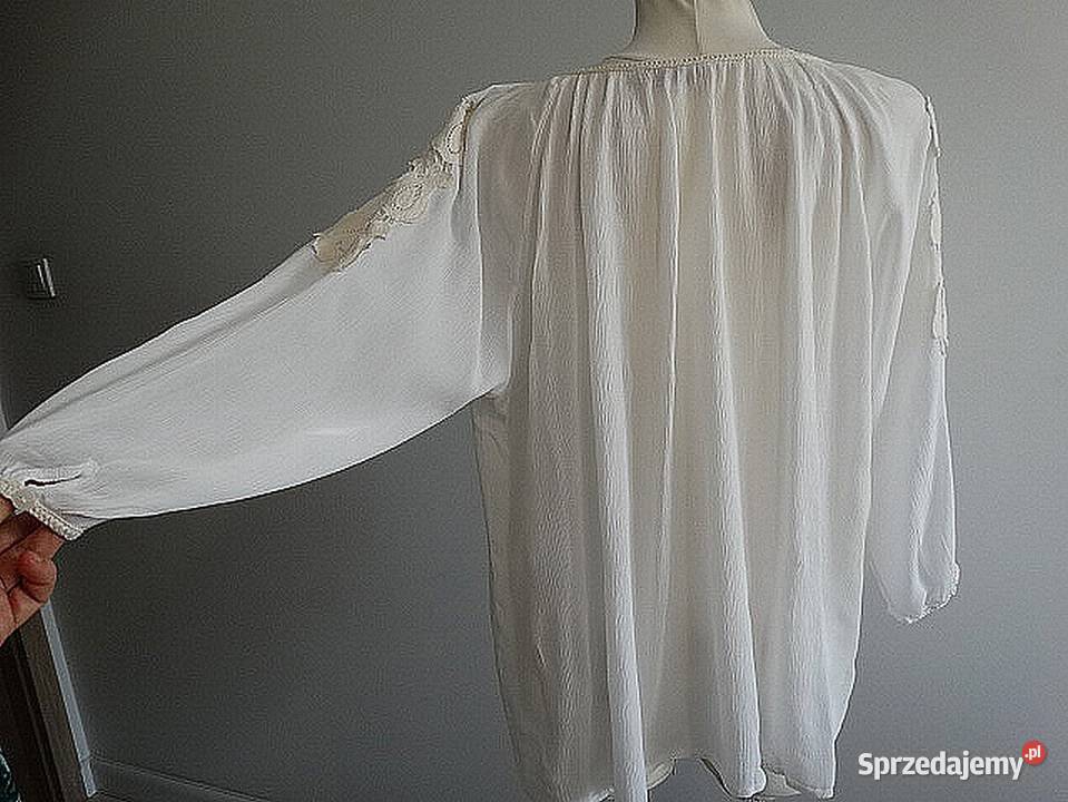 Bluzka Kremowa Zdobiona Koronką w stylu Boho Rozmiar 38(M) podlaskie