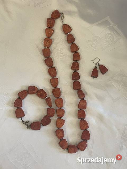 Zestaw biżuterii koral sztuczny barwiony Kraków