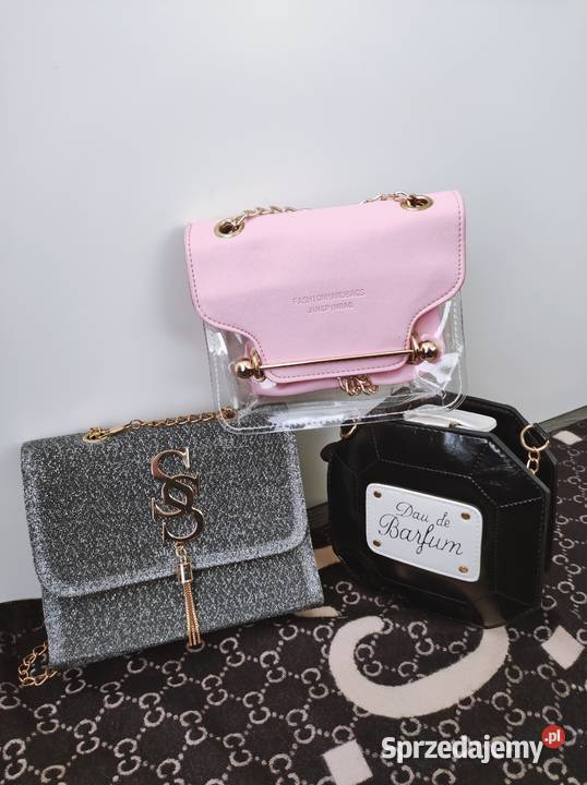 PROMOCJAPiękne luksusowe torebkiRóżowy czarny Torby i torebki Warszawa